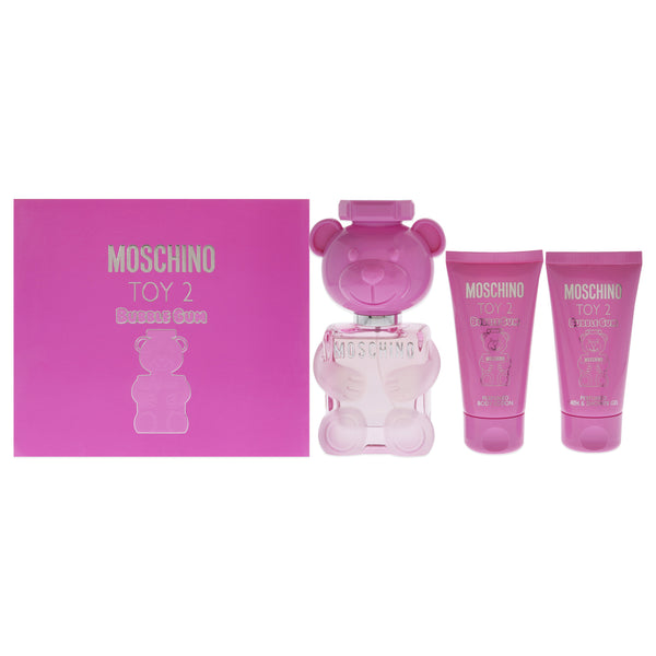 Moschino Moschino Toy 2 Bubble Gum by Moschino for Women - 3 Pc Gift Set 1.7oz EDT Spray, 1.7oz Body Lotion, 1.7oz Bath and Shower Gel