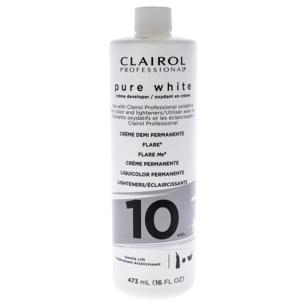 Clairol Pure White 10 Volume Creme Developer by Clairol for Unisex - 16 oz Lightener