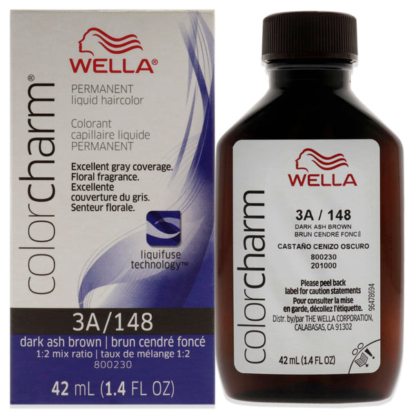 Wella Color Charm Permanent Liquid Hair Color - 148 3A Dark Ash Brown by Wella for Unisex - 1.42 oz Hair Color