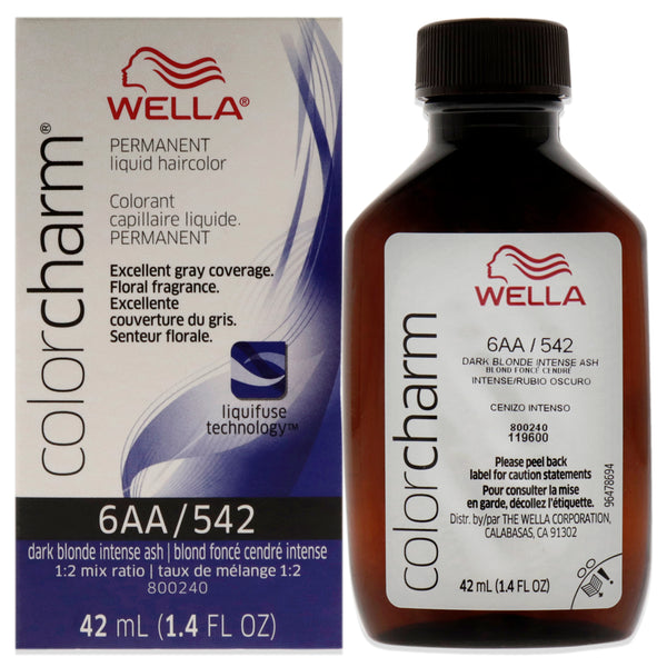 Wella Color Charm Permanent Liquid Hair Color - 542 6AA Ash Blonde by Wella for Unisex - 1.42 oz Hair Color