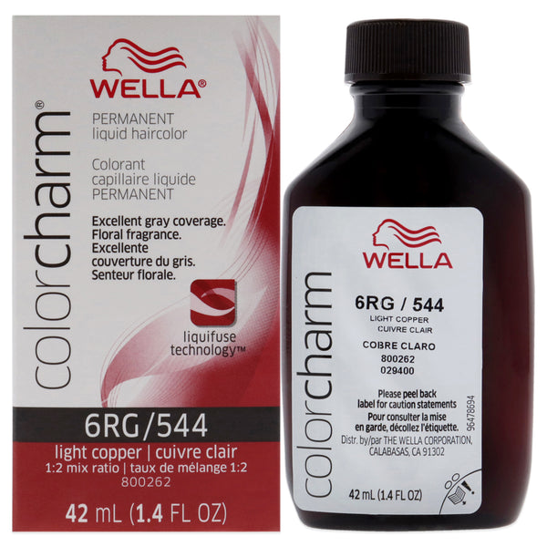 Wella Color Charm Permanent Liquid Hair Color - 544 6RG Light Copper by Wella for Unisex - 1.42 oz Hair Color