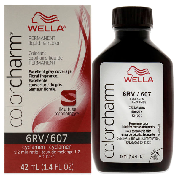 Wella Color Charm Permanent Liquid Hair Color - 607 6RV Cyclamen by Wella for Unisex - 1.42 oz Hair Color