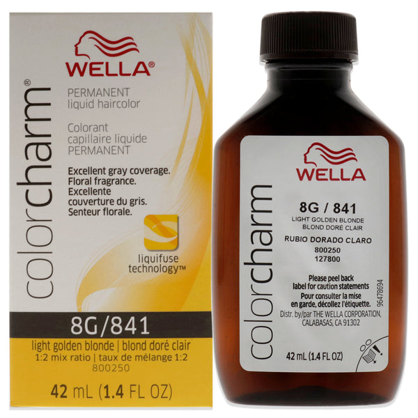 Wella Color Charm Permanent Liquid Hair Color - 8G Light Golden Blonde by Wella for Unisex - 1.42 oz Hair Color