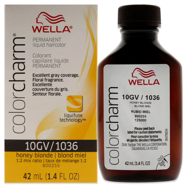 Wella Color Charm Permanent Liquid Hair Color - 1036 10GV Honey Blonde by Wella for Unisex - 1.42 oz Hair Color