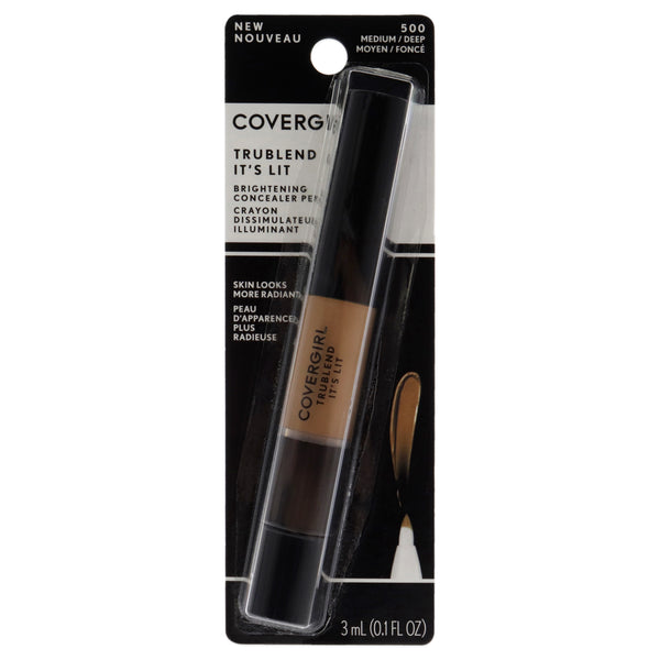 Covergirl TruBlend Its Lit Brightening Concealer Pen - 500 Medium-Deep by CoverGirl for Women - 0.1 oz Concealer