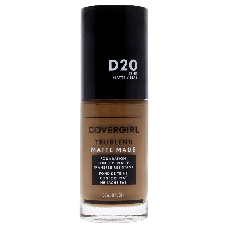 Covergirl TruBlend Matte Made Liquid Foundation - D20 True Caramel by CoverGirl for Women - 1 oz Foundation