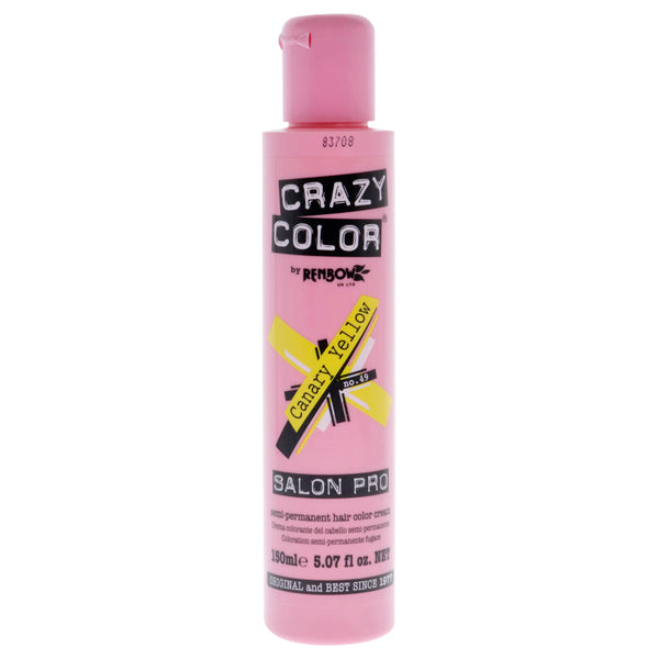 Crazy Color Crazy Color Salon Pro Semi Permanent Hair Color - 49 Canary Yellow by Crazy Color for Women - 5.07 oz Hair Color