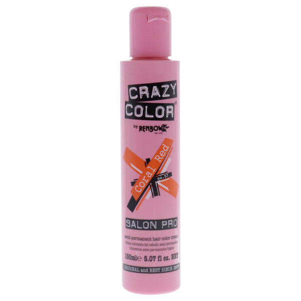 Crazy Color Crazy Color Salon Pro Semi Permanent Hair Color - 57 Coral Red by Crazy Color for Women - 5.07 oz Hair Color