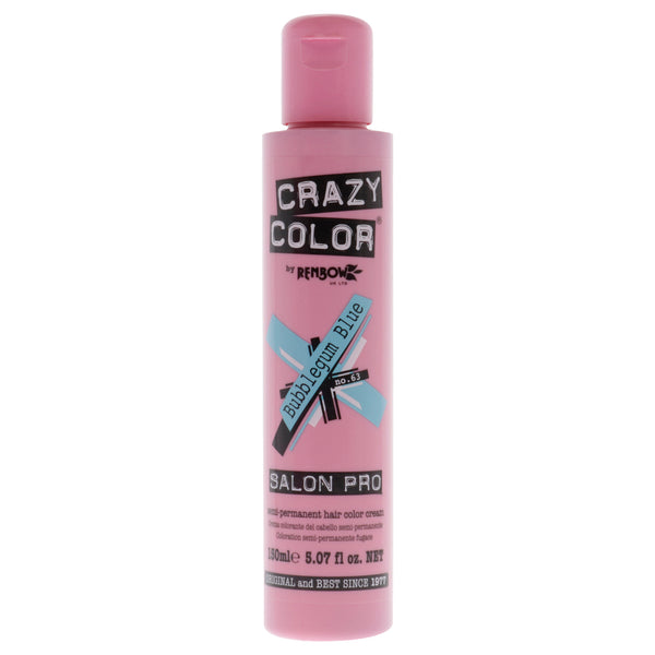 Crazy Color Crazy Color Salon Pro Semi Permanent Hair Color - 63 Bubblegum Blue by Crazy Color for Women - 5.07 oz Hair Color