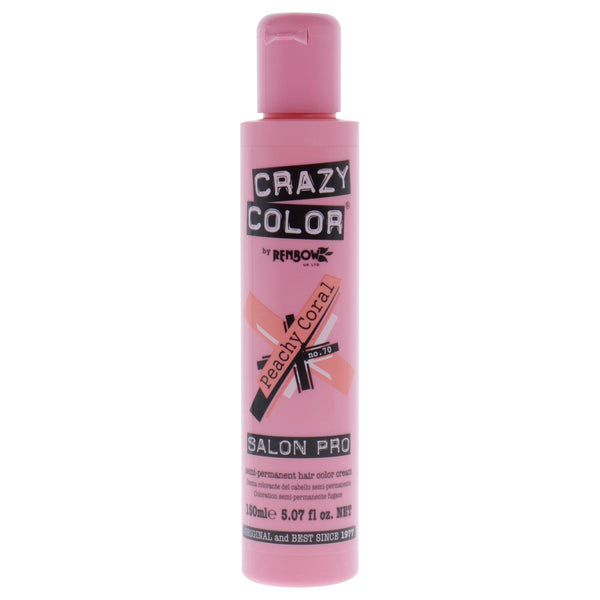 Crazy Color Crazy Color Salon Pro Semi Permanent Hair Color - 70 Peachy Coral by Crazy Color for Women - 5.07 oz Hair Color