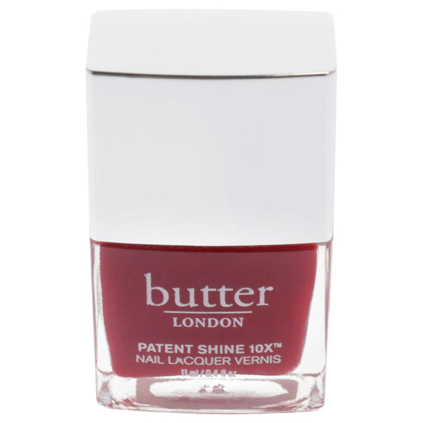 Patent Shine 10X Nail Lacquer - Her Majestys Red by Butter London for Women - 0.4 oz Nail Polish (Tester)