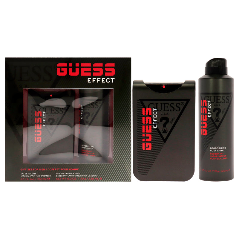 Guess Guess Effect by Guess for Men - 2 Pc Gift Set 3.4oz EDT Spray, 6oz Body Spray