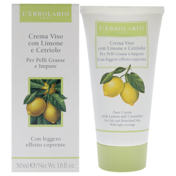 LErbolario Face Cream With Lemon and Cucumber by LErbolario for Unisex - 1.6 oz Cream