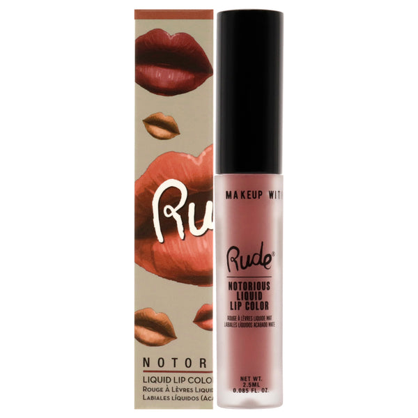 Rude Cosmetics Notorious Rich Long Liquid Lip Color - Obscene Gesture by Rude Cosmetics for Women - 0.1 oz Lip Color