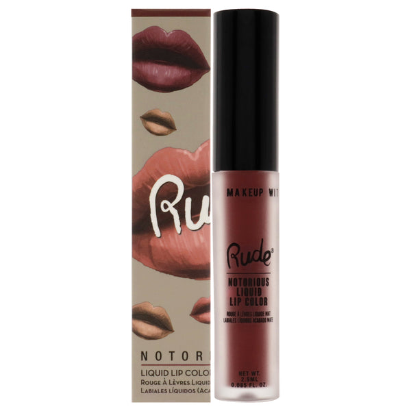 Rude Cosmetics Notorious Rich Long Liquid Lip Color - Hell to Pay by Rude Cosmetics for Women - 0.1 oz Lip Color