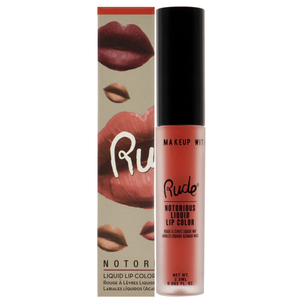 Rude Cosmetics Notorious Rich Long Liquid Lip Color - Atomic Anger by Rude Cosmetics for Women - 0.1 oz Lip Color