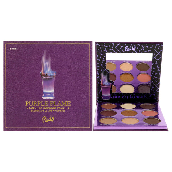 Rude Cosmetics Cocktail Party 9 Eyeshadow Palette - Purple Flame by Rude Cosmetics for Women - 0.39 oz Eye Shadow