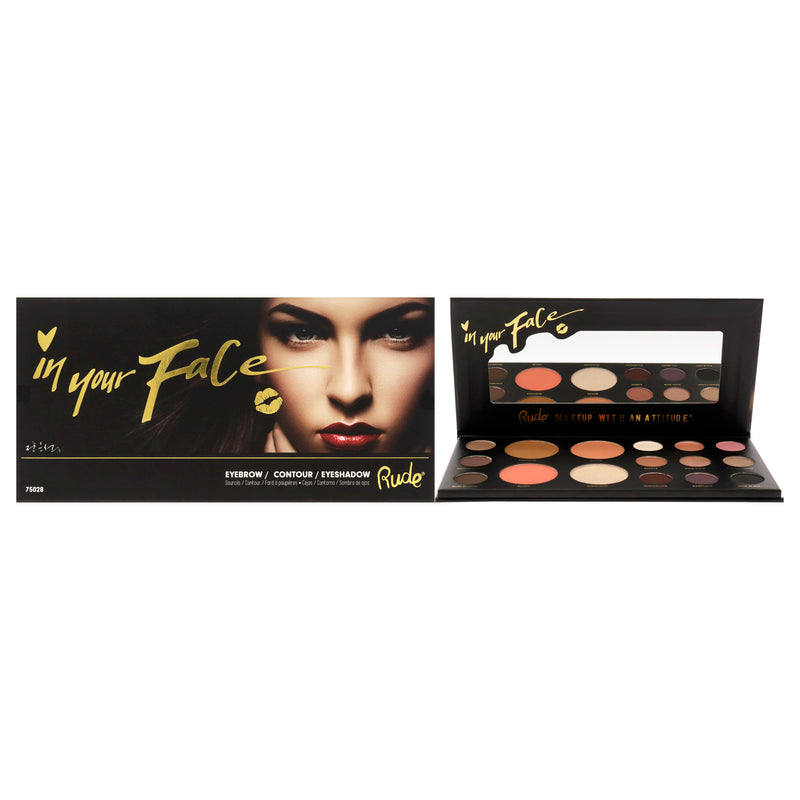 Rude Cosmetics In Your Face 3-in-1 Palette by Rude Cosmetics for Women - 0.84 oz Makeup