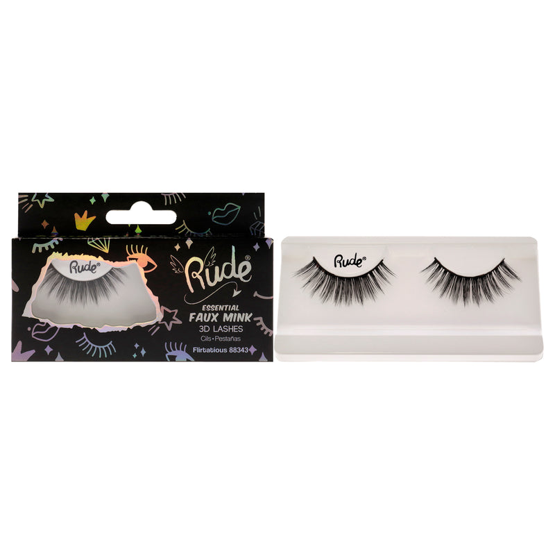 Rude Cosmetics Essential Faux Mink 3D Lashes - Flirtatious by Rude Cosmetics for Women - 1 Pc Pair