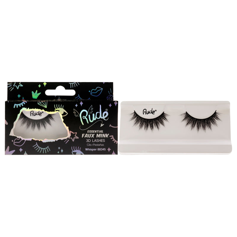 Rude Cosmetics Essential Faux Mink 3D Lashes - Whisper by Rude Cosmetics for Women - 1 Pc Pair