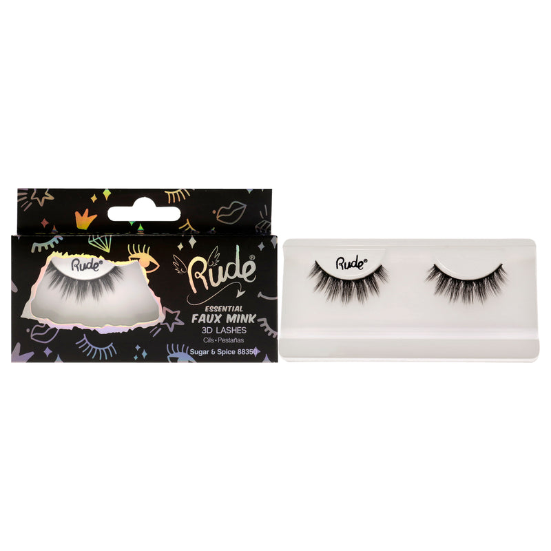 Rude Cosmetics Essential Faux Mink 3D Lashes - Sugar and Spice by Rude Cosmetics for Women - 1 Pc Pair