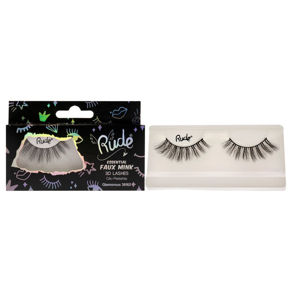 Rude Cosmetics Essential Faux Mink 3D Lashes - Glamorous by Rude Cosmetics for Women - 1 Pc Pair