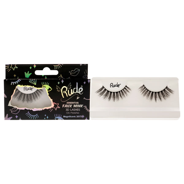 Rude Cosmetics Essential Faux Mink 3D Lashes - Magnificent by Rude Cosmetics for Women - 1 Pc Pair