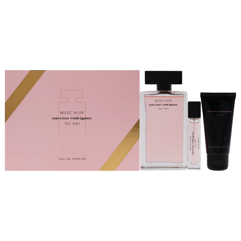 Narciso Rodriguez Musc Noir For Her by Narciso Rodriguez for Women - 3 Pc Set 3.3oz EDP Spray, 0.33oz EDP Spray, 1.6oz Body Lotion