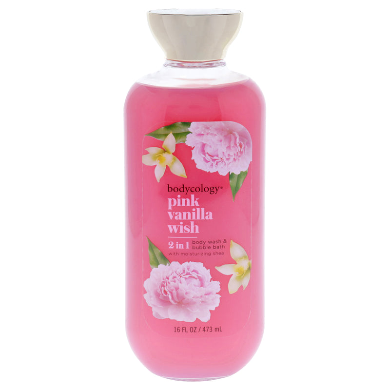 Bodycology 2 in 1 Body Wash and Bubble Bath - Pink Vanilla Wish by Bodycology for Women - 16 oz Body Wash