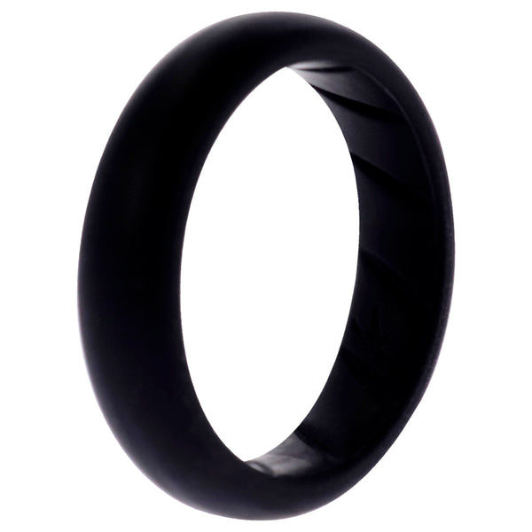 ROQ Silicone Wedding Ring - Dome Solid BR Comfort Fit - Basic-Black by ROQ for Women - 8 mm Ring