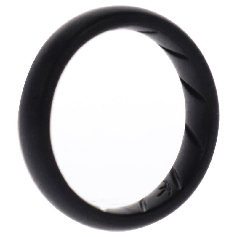 ROQ Silicone Wedding Ring - Dome Solid BR Comfort Fit - Basic-Black by ROQ for Women - 10 mm Ring