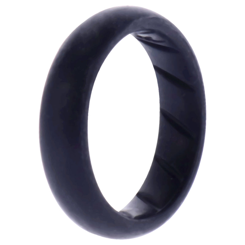 ROQ Silicone Wedding Ring - Dome Solid BR Comfort Fit - Basic-Black by ROQ for Women - 7 mm Ring