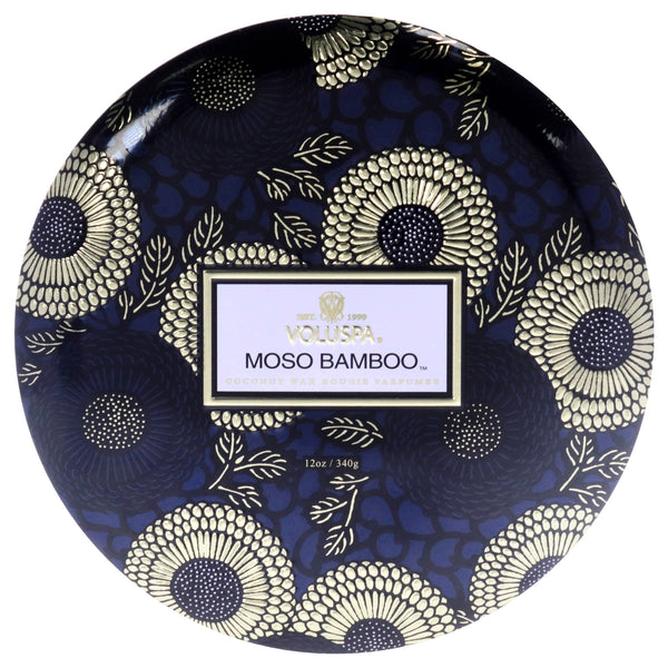 Voluspa 3 Wick Tin Candle - Moso Bamboo by Voluspa for Unisex - 12 oz Candle