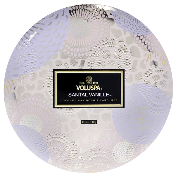 Voluspa 3 Wick Tin Candle - Santal Vanille by Voluspa for Unisex - 12 oz Candle