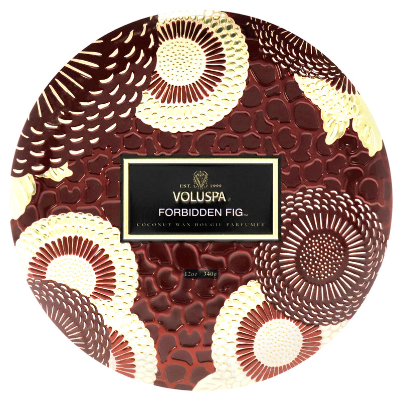 Voluspa 3 Wick Tin Candle - Forbidden Fig by Voluspa for Unisex - 12 oz Candle