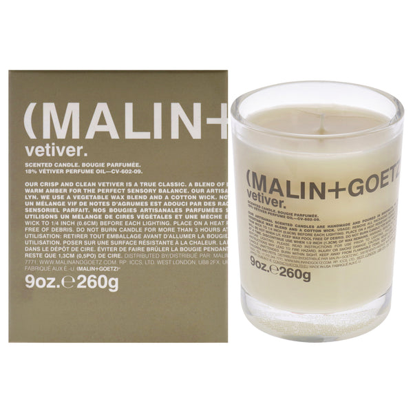 MALIN+GOETZ Scented Candle - Vetiver by Malin + Goetz for Unisex - 9 oz Candle