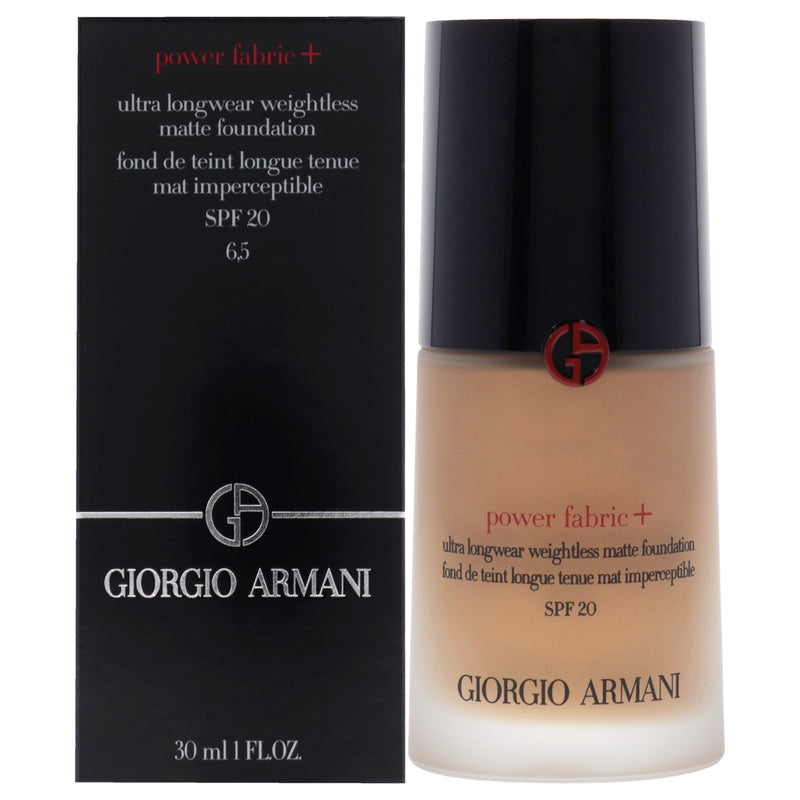 Giorgio Armani Power Fabric Plus Longwear Weightless Matte Foundation SPF 20 - 6.5 by Giorgio Armani for Women - 1 oz Foundation