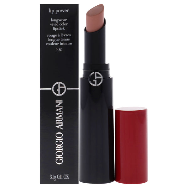 Giorgio Armani Lip Power Longwear Vivid Color Lipstick - 102 Romanza by Giorgio Armani for Women - 0.11 oz Lipstick