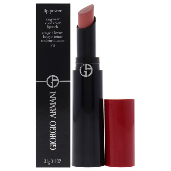 Giorgio Armani Lip Power Longwear Vivid Color Lipstick - 103 Pinky Peach by Giorgio Armani for Women - 0.11 oz Lipstick