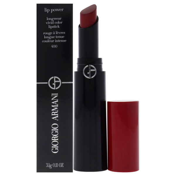 Giorgio Armani Lip Power Longwear Vivid Color Lipstick - 400 Four Hundred by Giorgio Armani for Women - 0.11 oz Lipstick