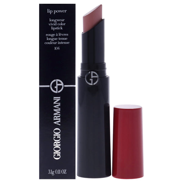 Giorgio Armani Lip Power Longwear Vivid Color Lipstick - 104 Selfless Tempting by Giorgio Armani for Women - 0.11 oz Lipstick