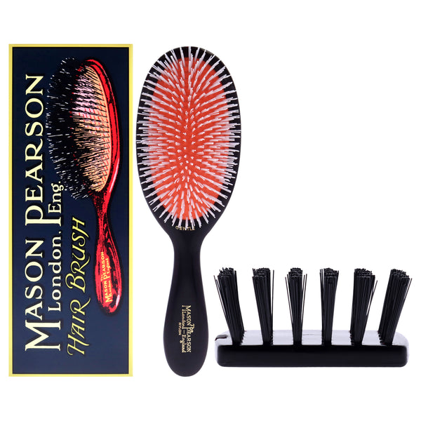 Mason Pearson Pocket Gentle Nylon Brush - NG2 Dark Ruby by Mason Pearson for Unisex - 2 Pc Hair Brush, Cleaning Brush