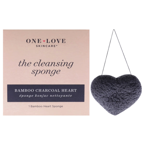 One Love Organics One Love Organics The Cleansing Sponge Bamboo Charcoal Heart by One Love Organics for Women - 1 Pc Sponge