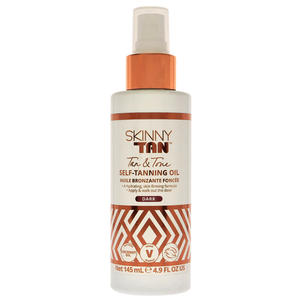 Skinny Tan Tan and Tone Self-Tanning Oil - Dark by Skinny Tan for Women - 4.9 oz Oil