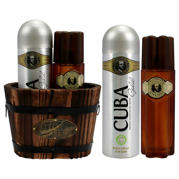 Cuba Cuba Gold by Cuba for Men - 2 Pc Gift Set 3.4oz After Shave, 6.7oz Body Spray