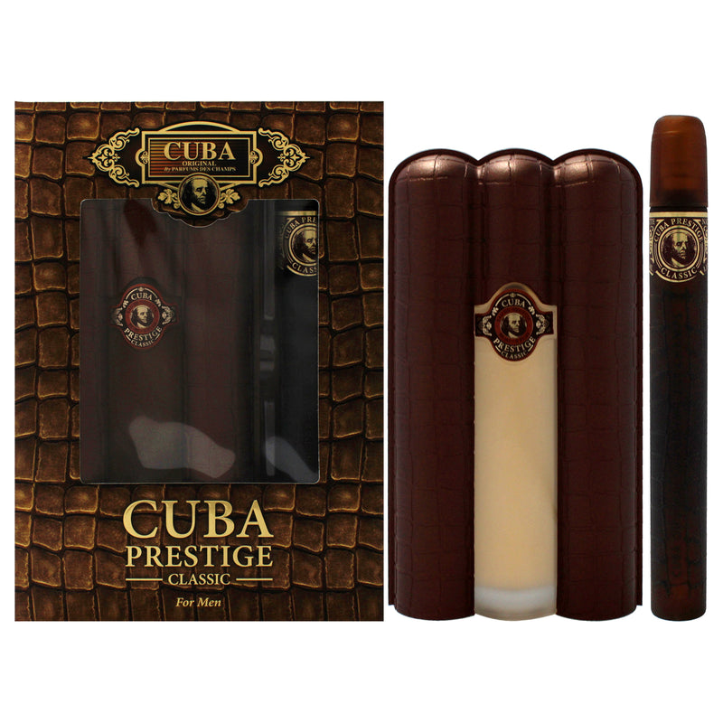 Cuba Cuba Prestige Classic by Cuba for Men - 2 Pc Gift Set 3oz EDT Spray, 1.17oz EDT Spray