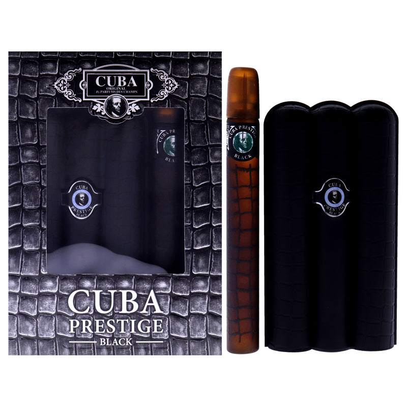 Cuba Cuba Prestige Black by Cuba for Men - 2 Pc Gift Set 3oz EDT Spray, 1.17oz EDT Spray