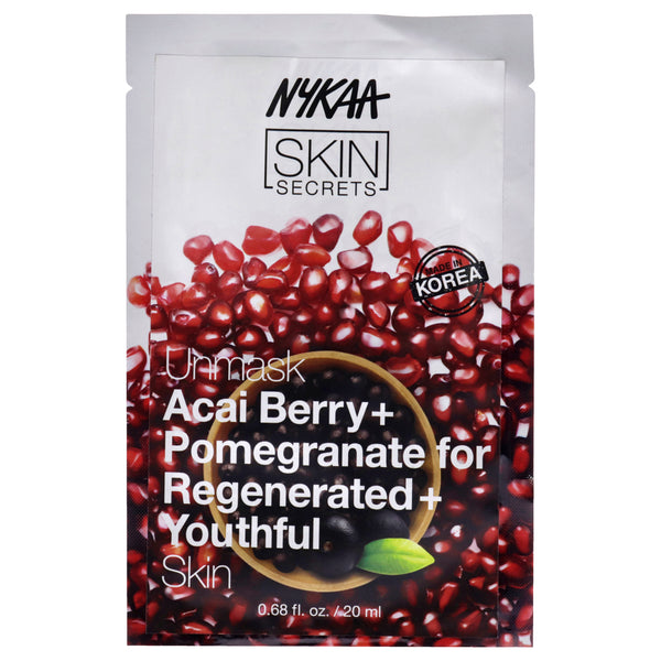 Nykaa Naturals Skin Secrets Sheet Mask - Acai Berry and Pomegranate by Nykaa Naturals for Women - 1 Pc Mask