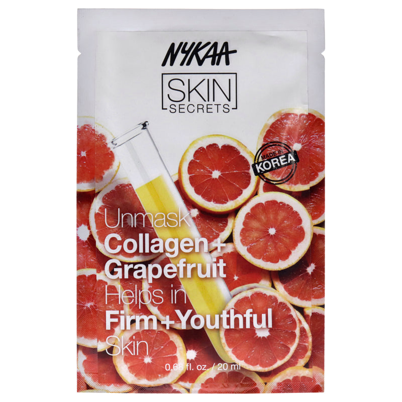 Nykaa Naturals Skin Secrets Sheet Mask - Collagen and Grapefruit by Nykaa Naturals for Women - 1 Pc Mask