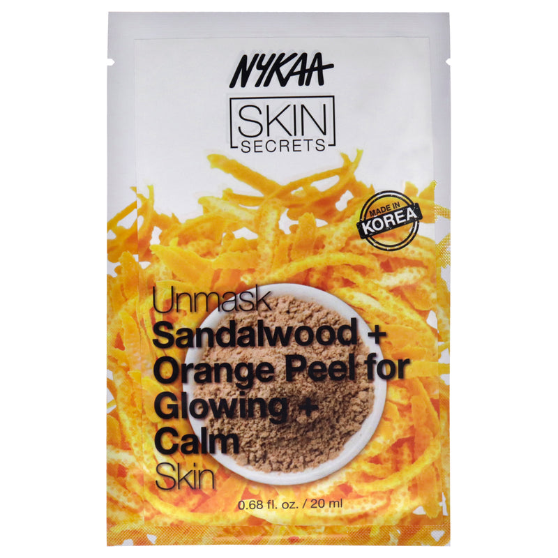 Nykaa Naturals Skin Secrets Sheet Mask - Sandalwood and Orange Peel by Nykaa Naturals for Women - 1 Pc Mask